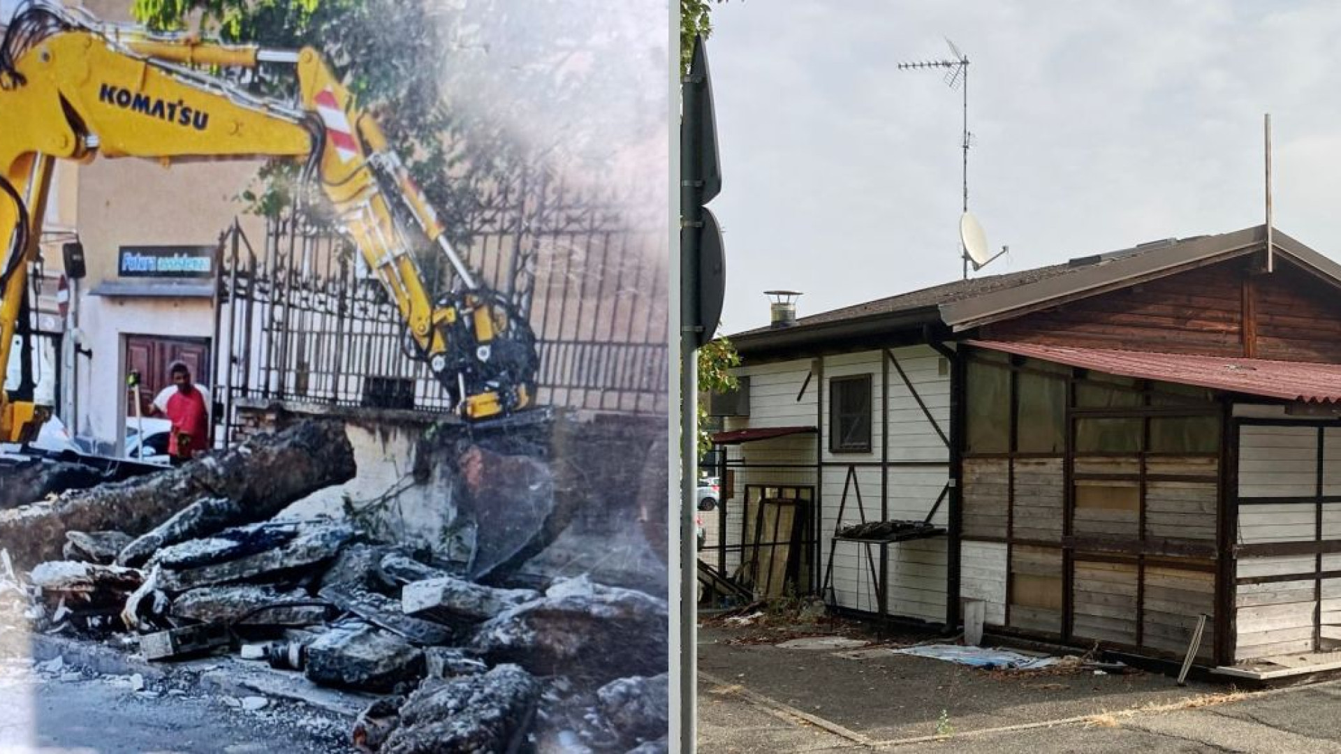 Demolito il chiosco in via Taverna. Alla Farnesiana c'è ancora un senzatetto