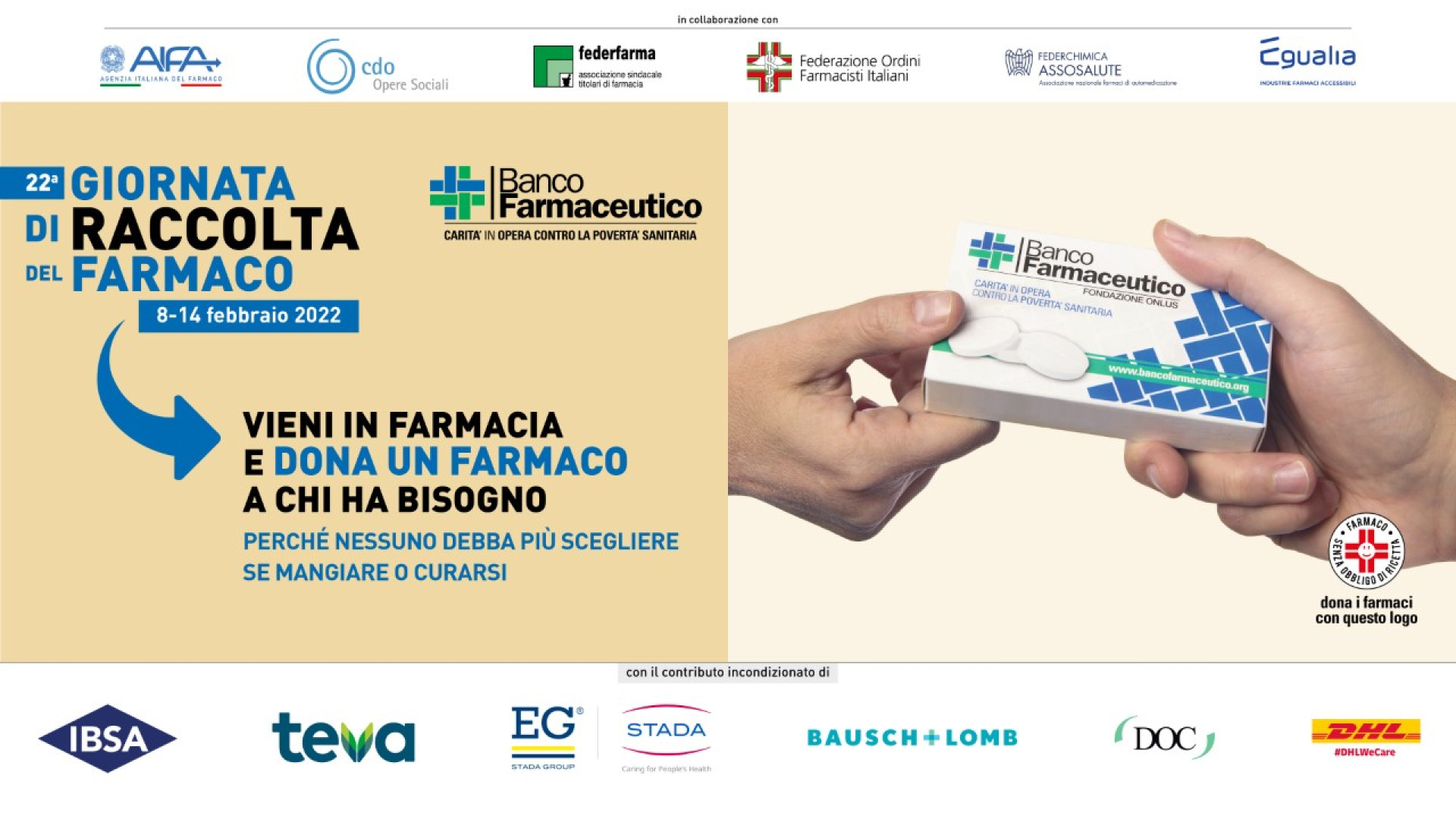 Raccolta del farmaco, l'iniziativa benefica prosegue fino al 14 febbraio