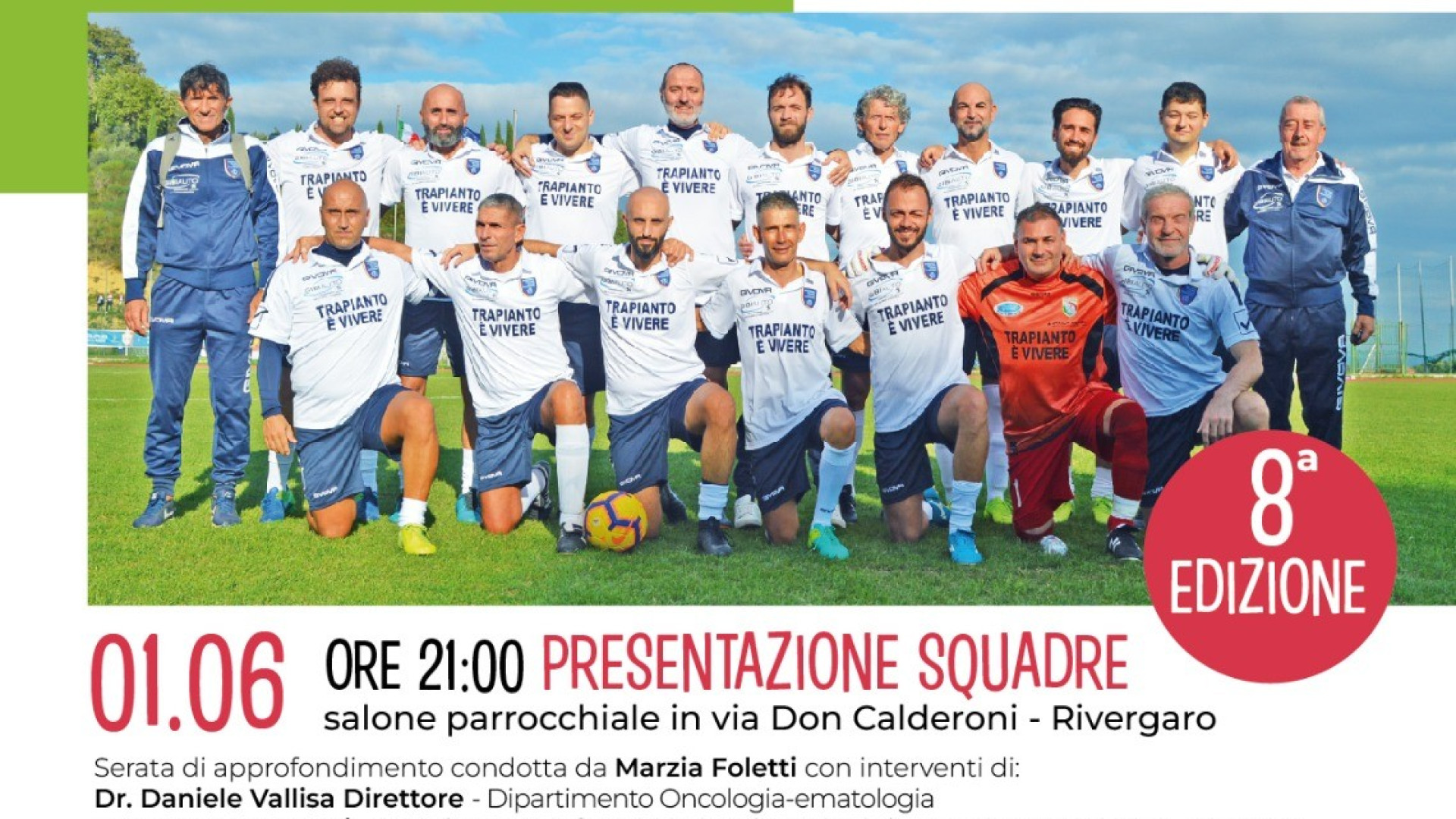 Rivergaro, torna una "Partita per la vita": migliaia di persone in attesa di trapianto