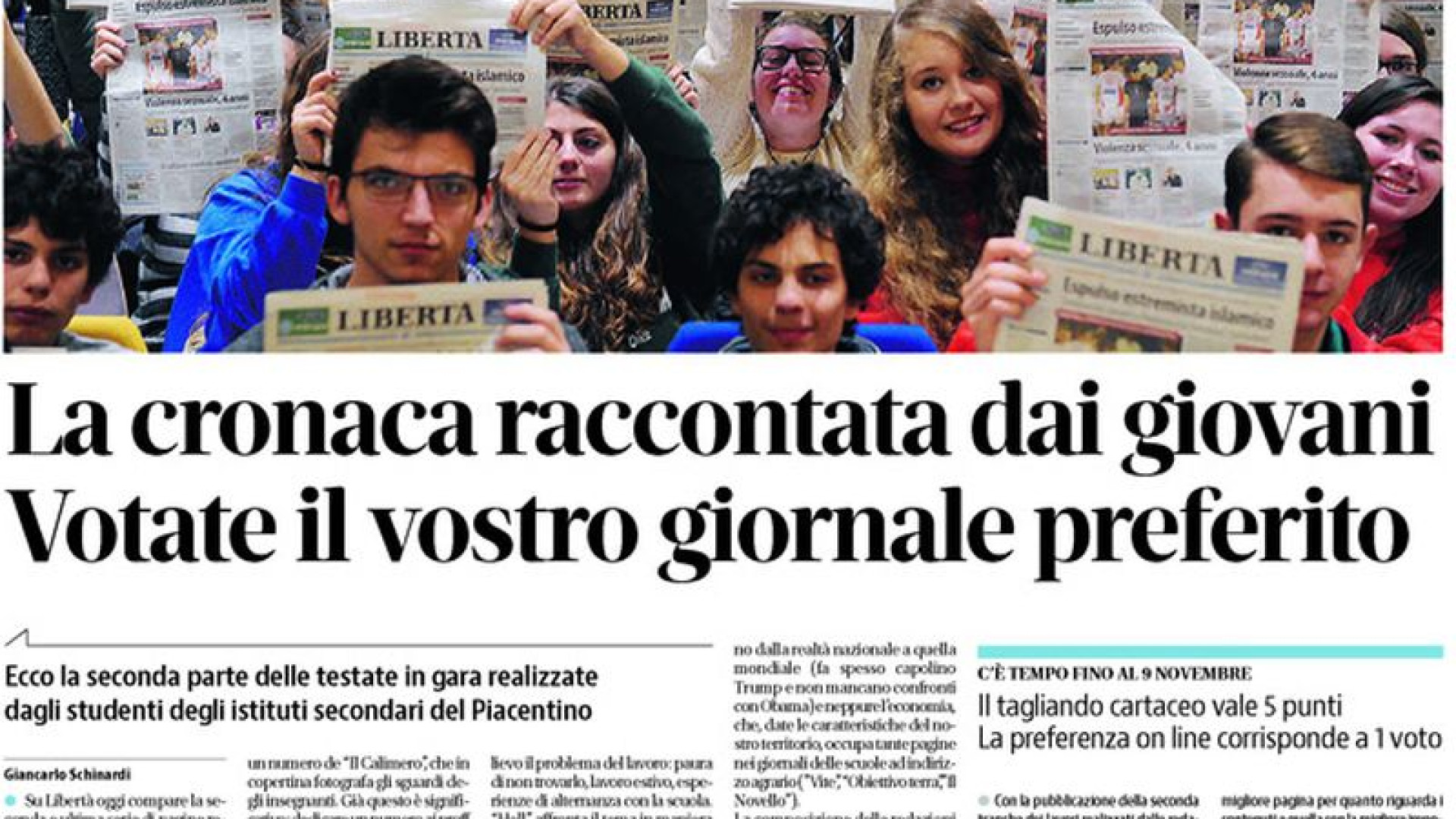 Scuola di giornalismo di Libertà: da oggi si votano le pagine degli studenti