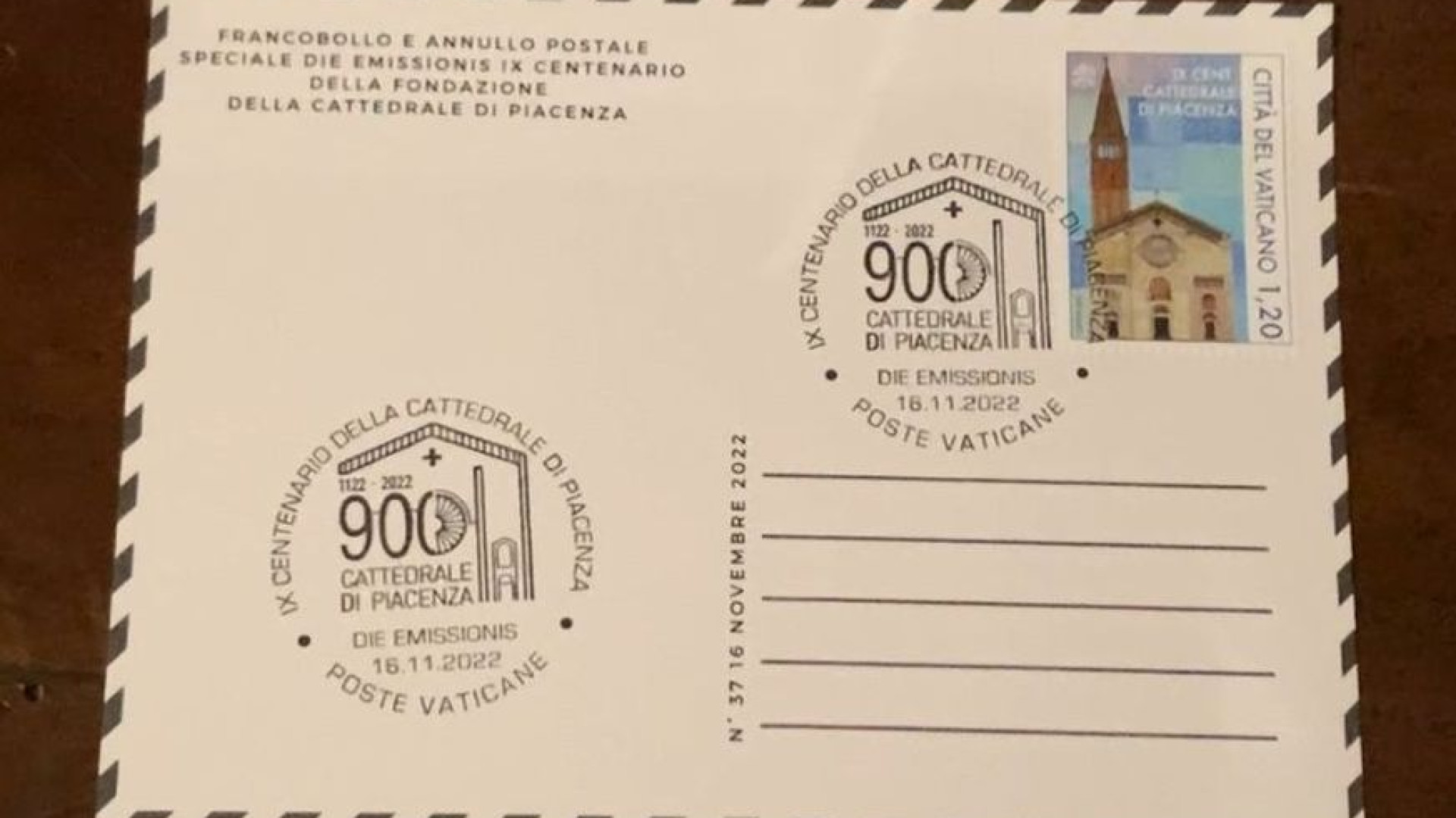 Le Poste Vaticane celebrano i 900 anni della Cattedrale con francobollo e annullo