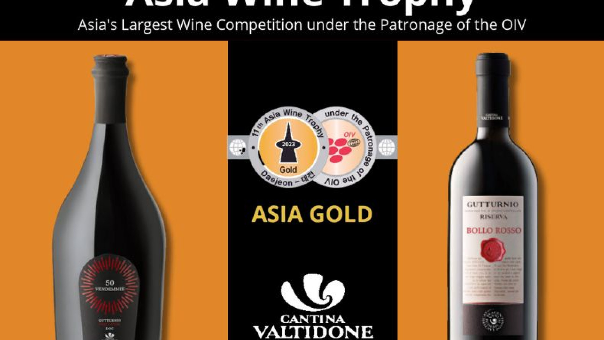 Cantina Valtidone, due medaglie d’oro all’Asia Wine Trophy 2023