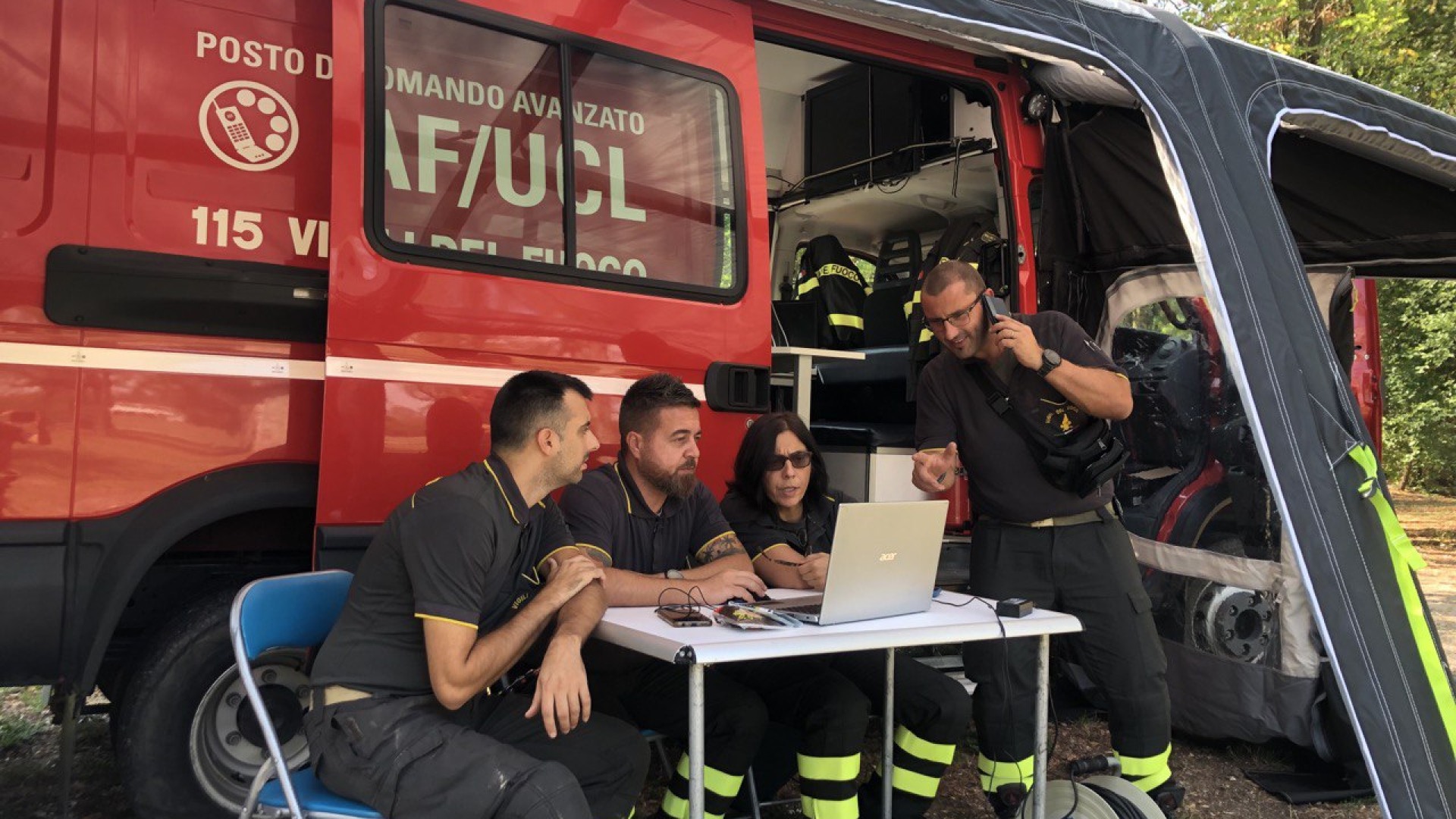 Attrezzature per la ricerca dispersi alla Galleana, ma è un'esercitazione