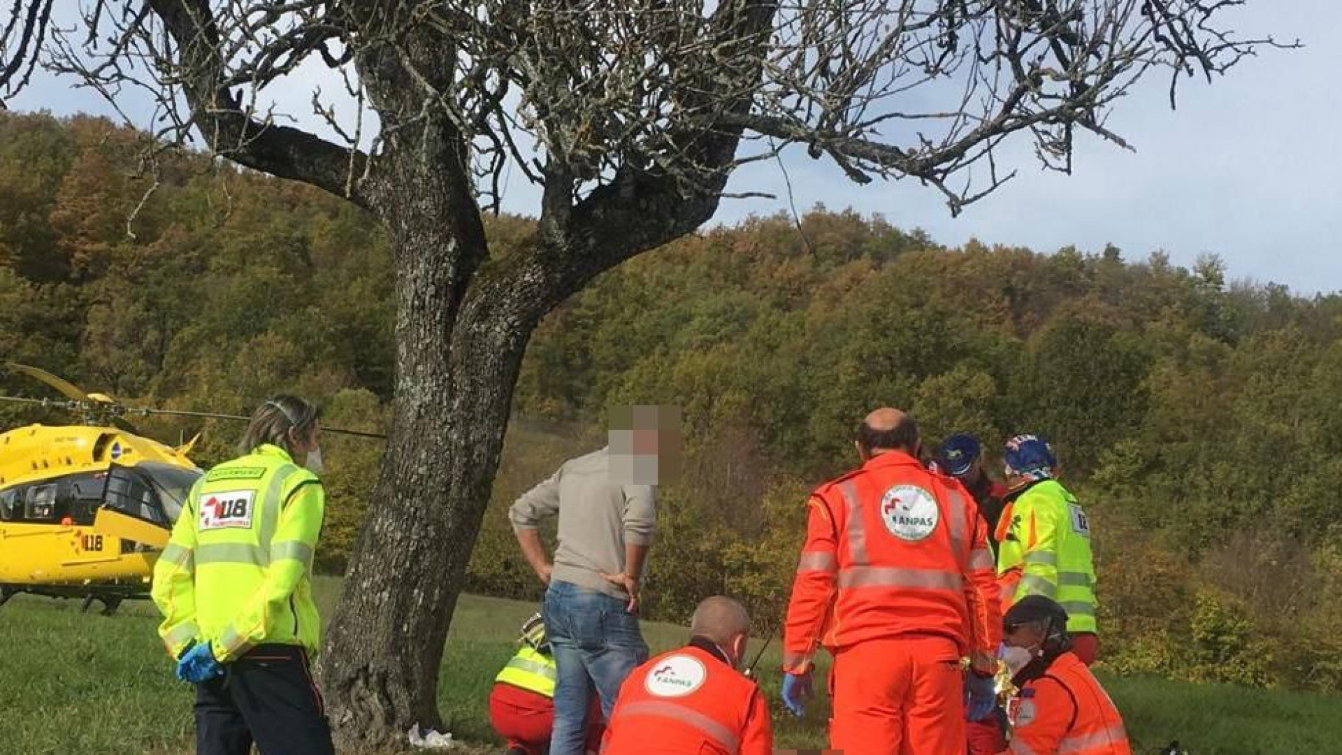 Cade dall'albero mentre raccoglie la frutta, grave una donna a Cogni di Morfasso