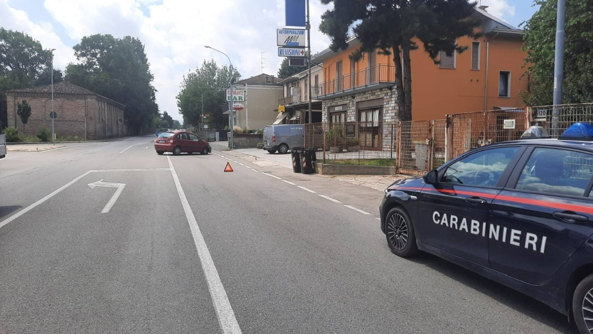 Incidente tra auto e furgone a Podenzano: un ferito trasportato in ospedale