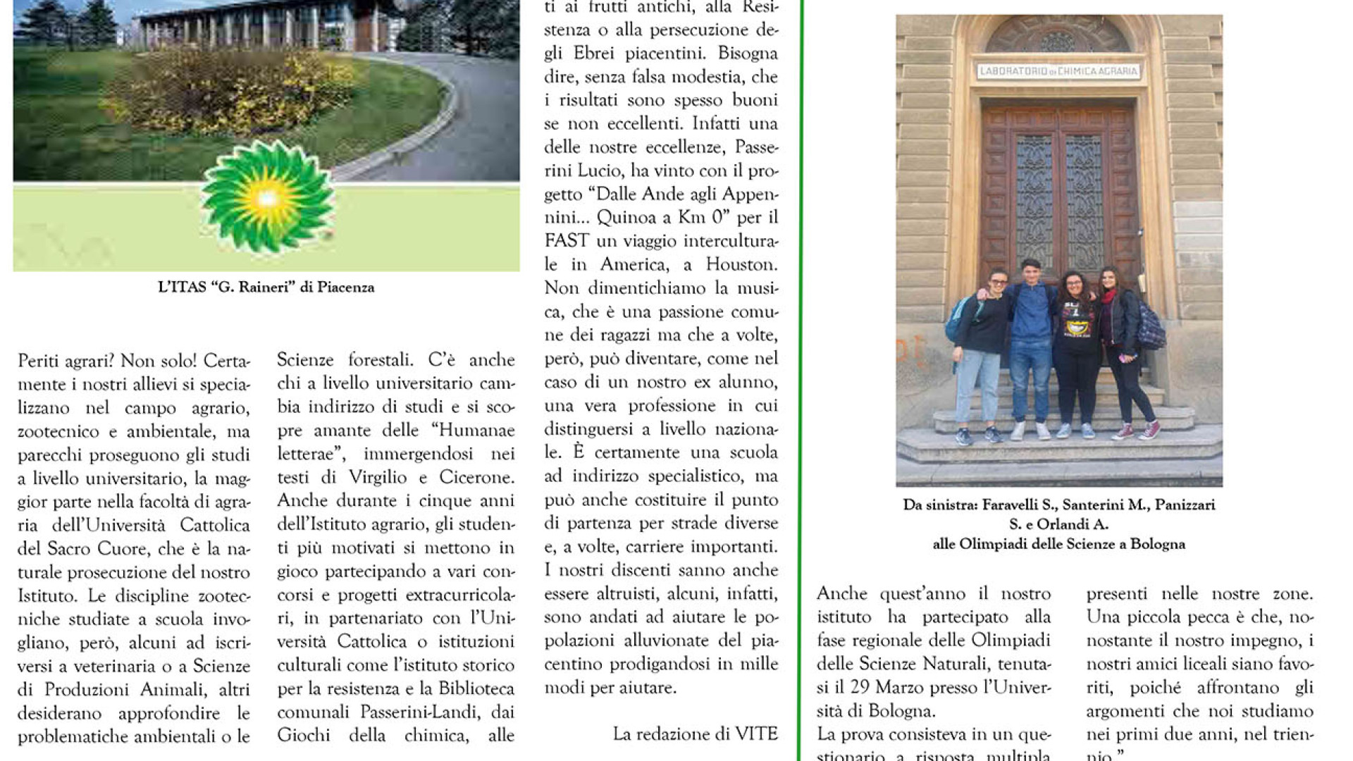 Su Libertà 8 pagine di "Vite", il giornale dell'Itas Raineri