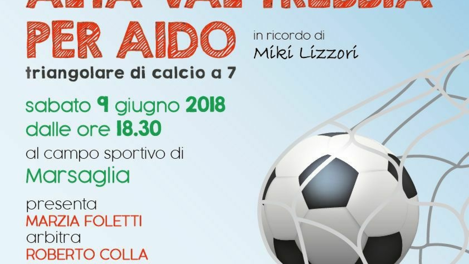 Nel campo ricostruito dopo l'alluvione partita per Michele Lizzori