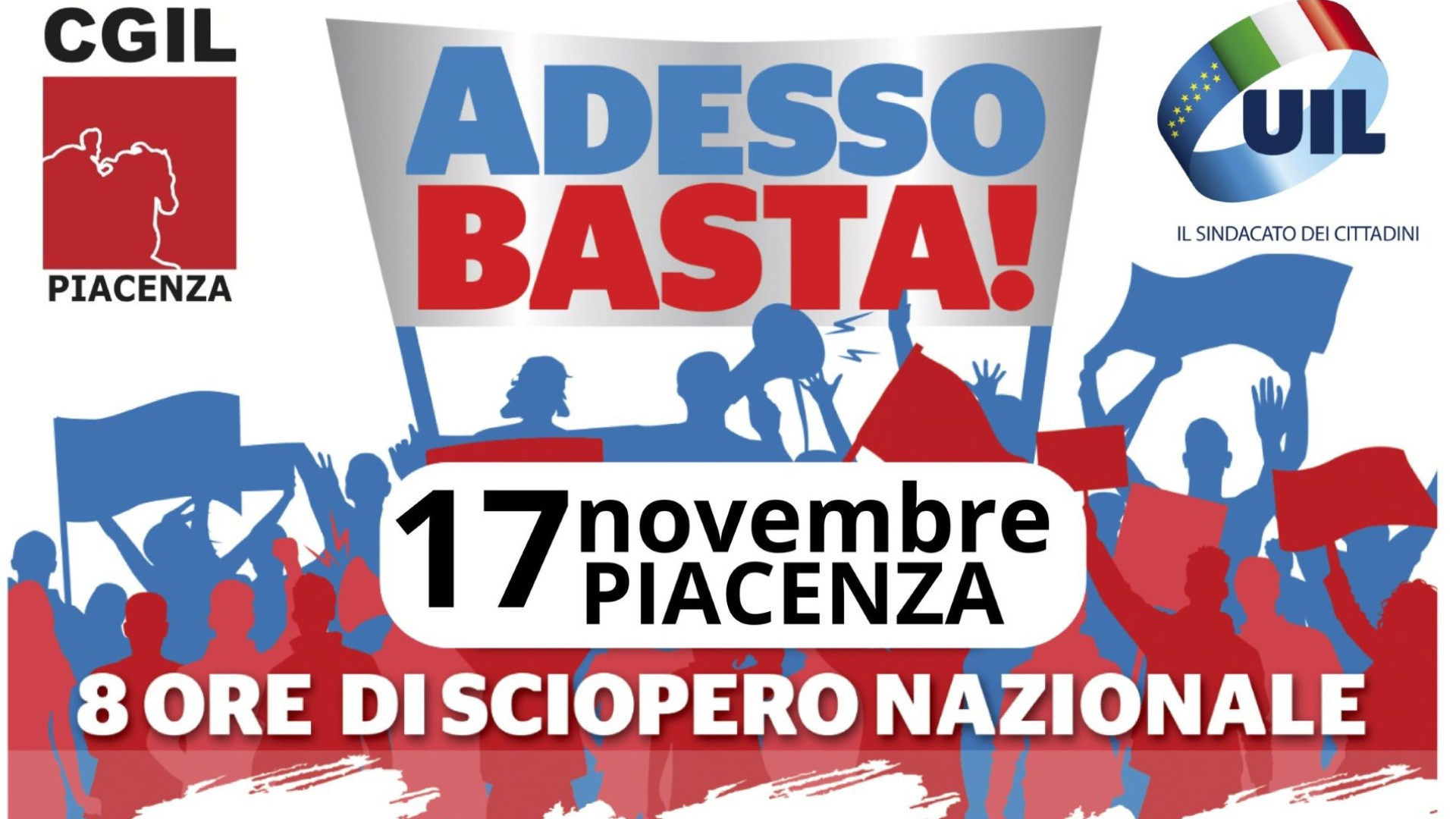 Il 17 anche a Piacenza Cgil |e Uil in sciopero contro |la manovra economica