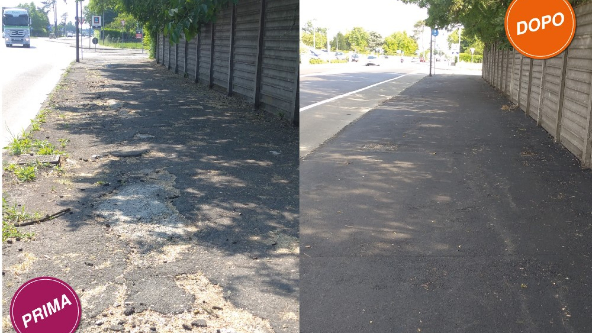 Ciclopedonale tra via Emilia Parmense e via Mafalda di Savoia, restyling concluso
