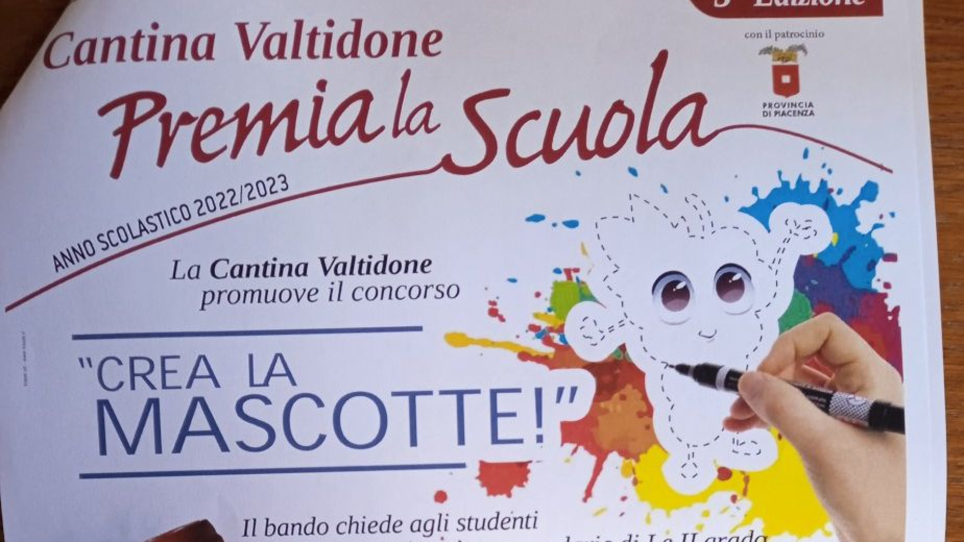 "Crea la tua Mascotte!", 30 progetti scolastici selezionati  da Cantina Valtidone