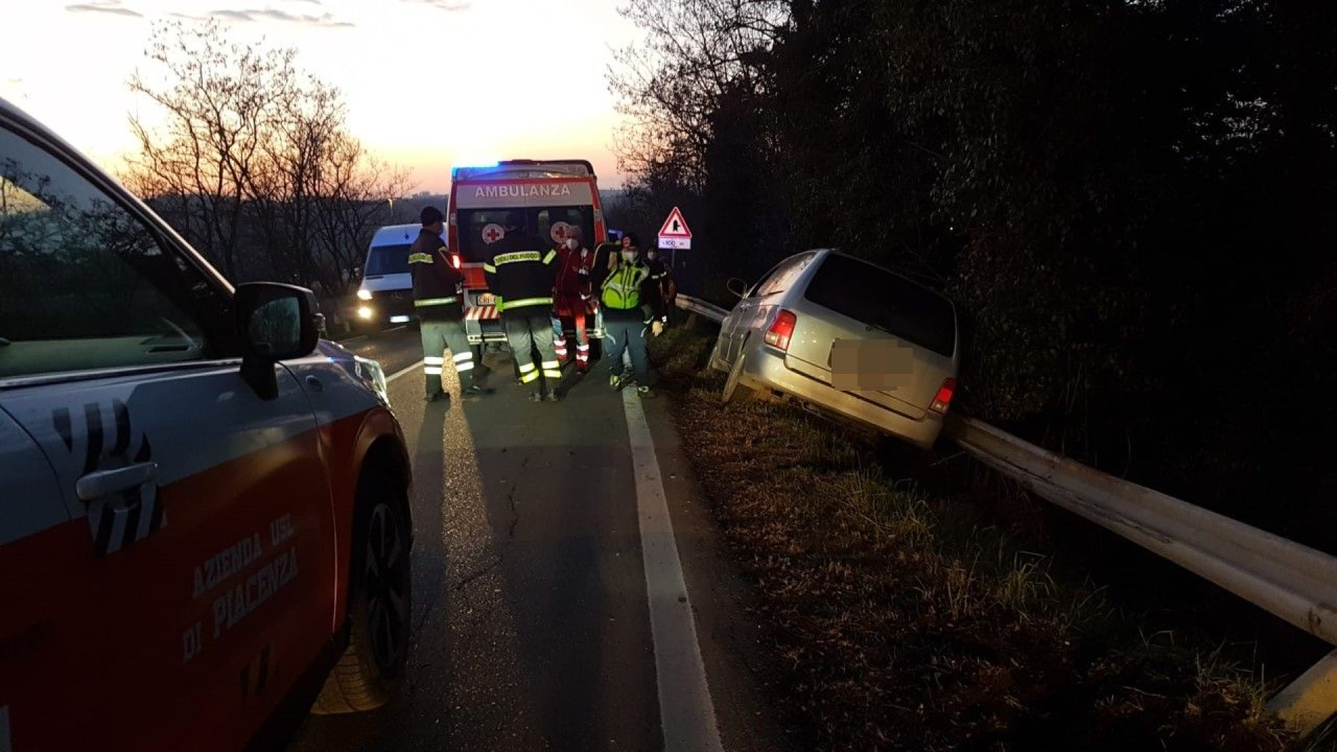 Borgonovo, scontro tra due auto: un ferito trasportato in ospedale