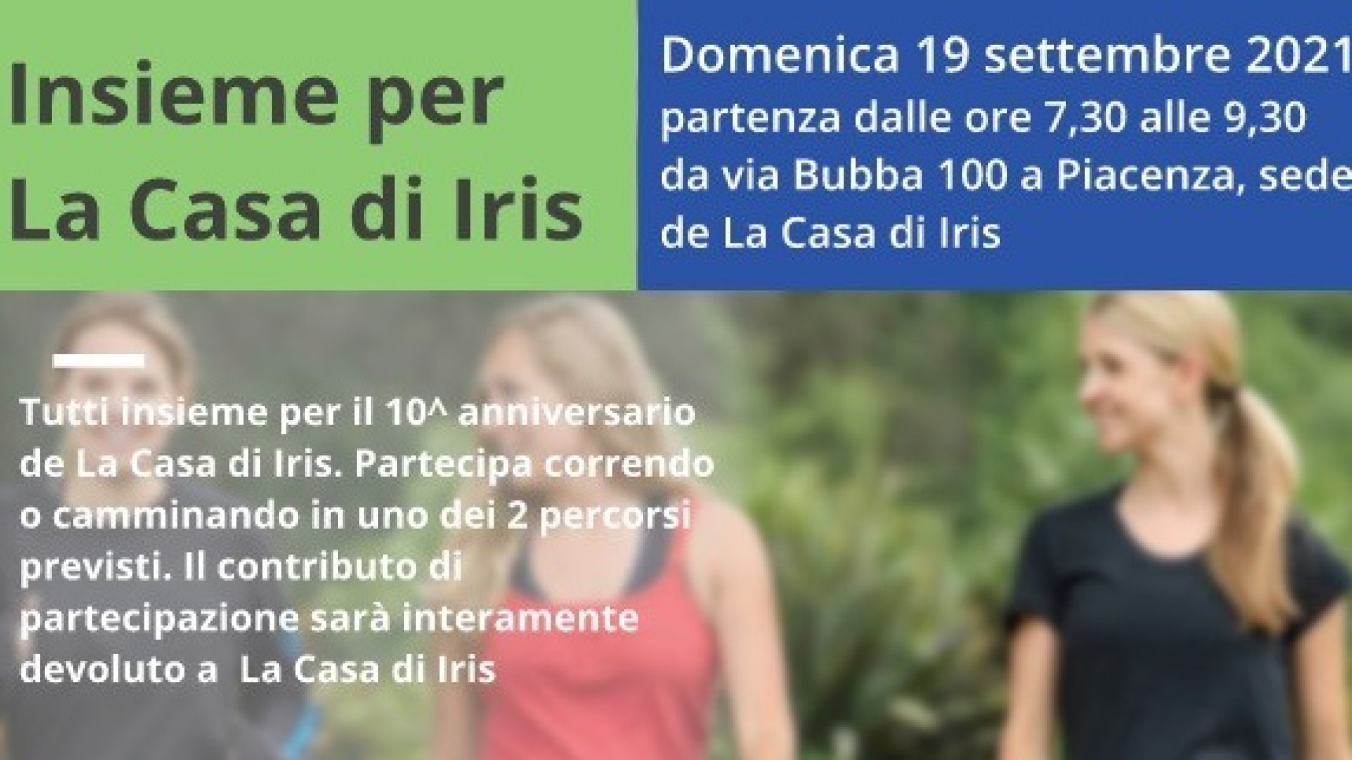 "Insieme per la Casa di Iris": domenica marcia benefica. Ricavato devoluto all'Hospice