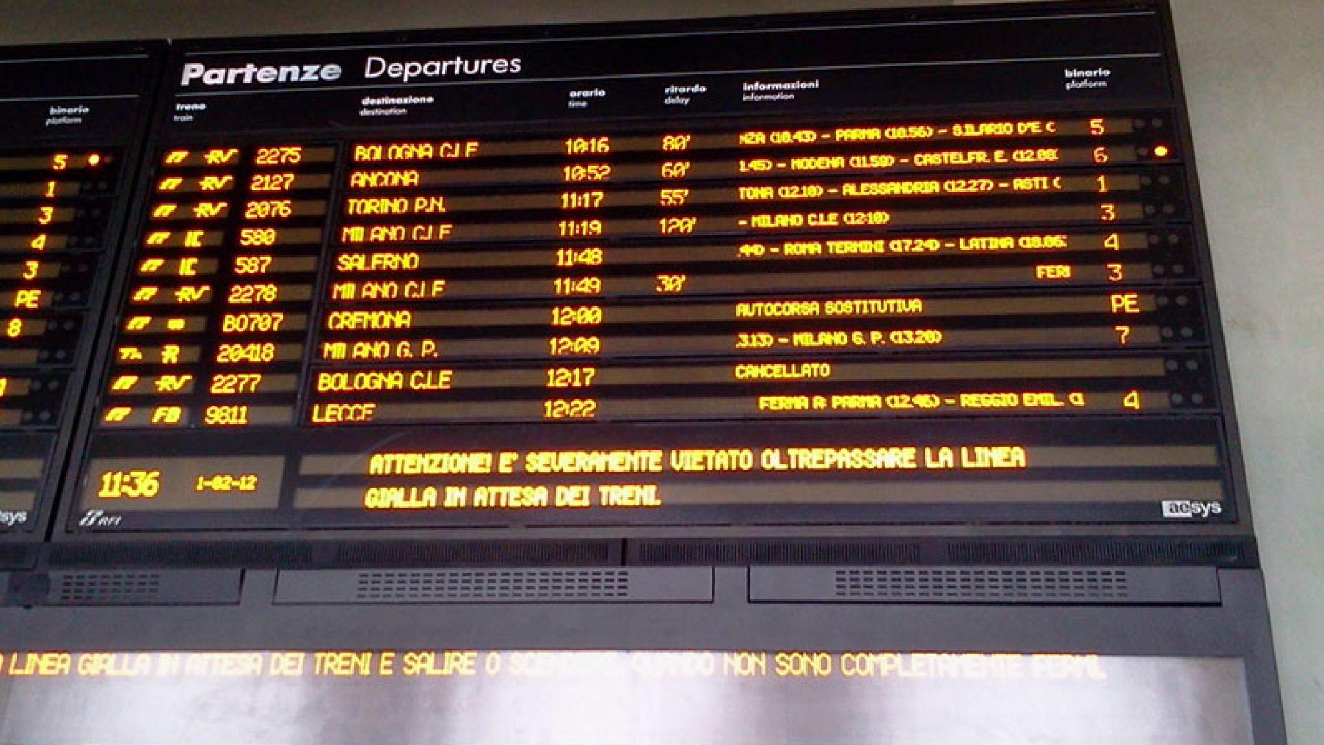 Treni, ancora disagi per un guasto sulla linea Piacenza-Milano
