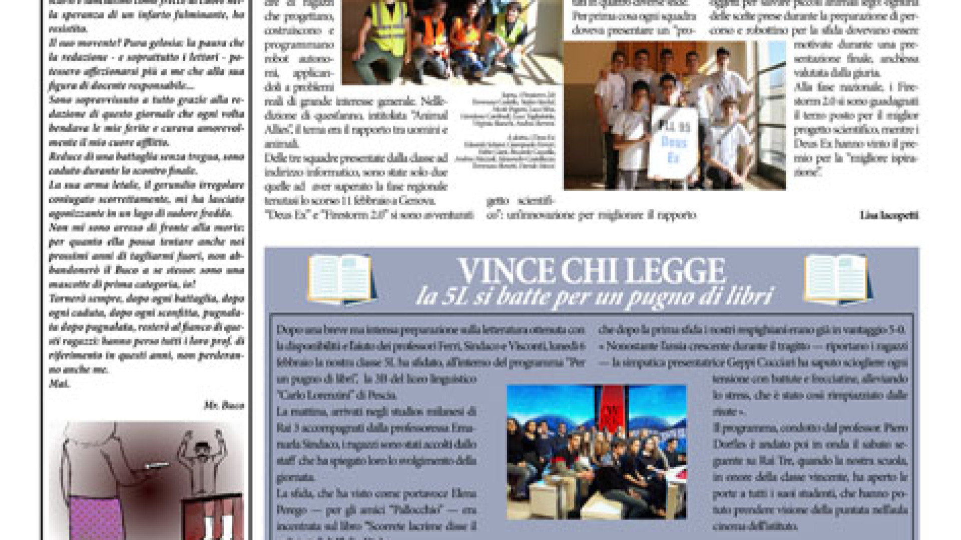 In edicola con Libertà l'ultimo numero del Buco del liceo Respighi