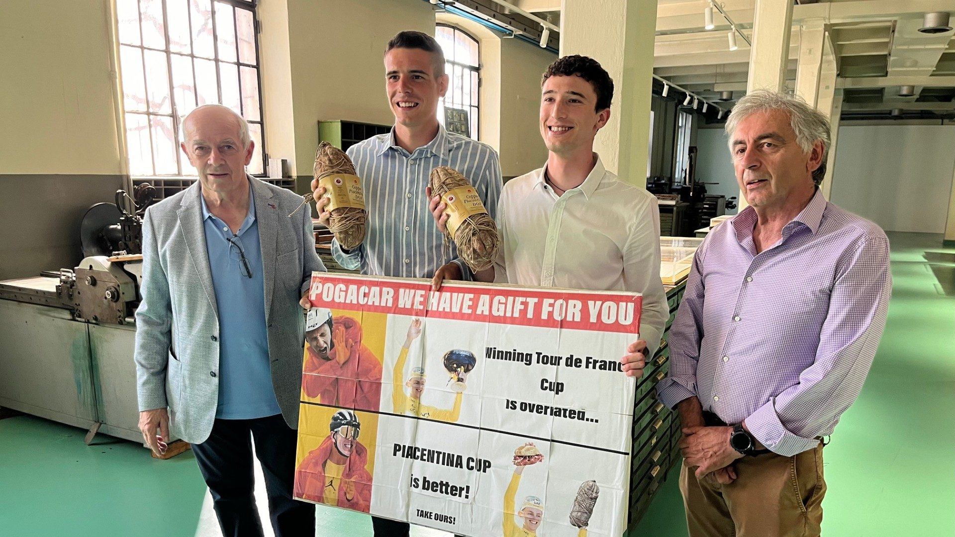 Coppa a Pogacar al Tour de France, il "grazie" del Consorzio a Lorenzo e Filippo