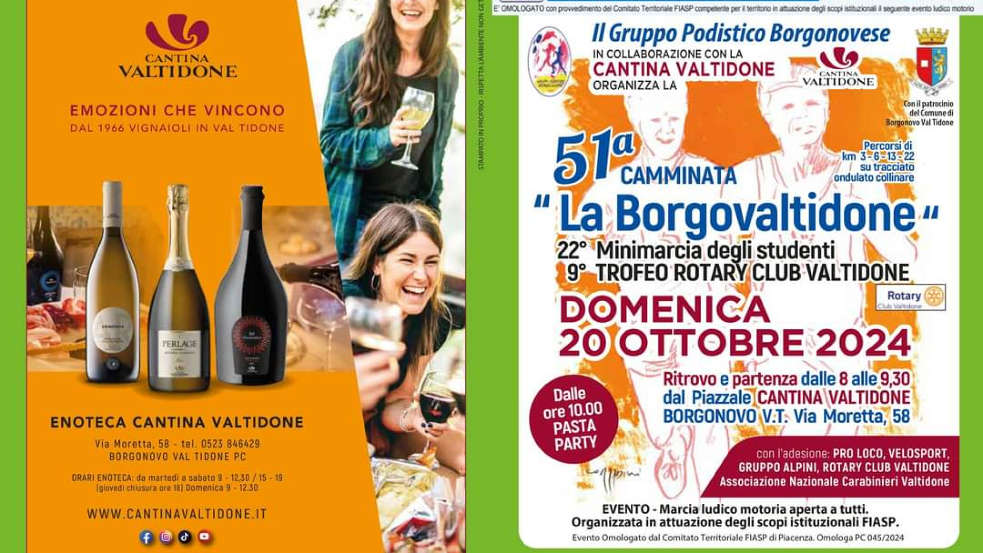 Domenica tutti in marcia lungo i sentieri della 51° BorgoValtidone